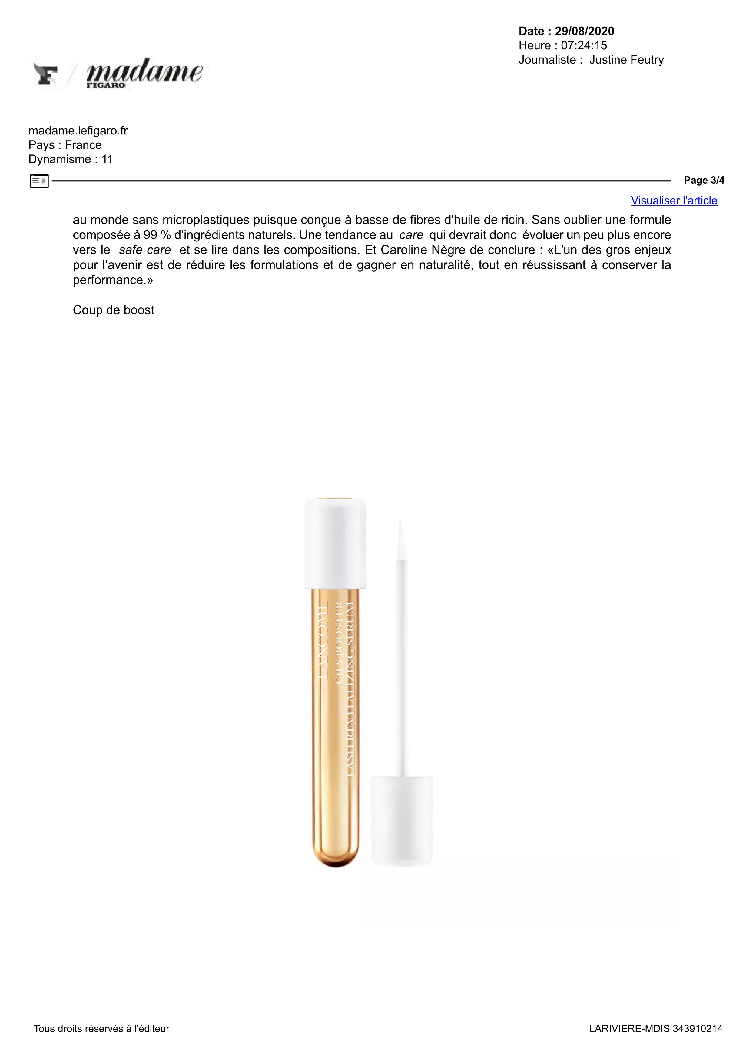 Mme Figaro.fr - Aout 2020 - Revitalash® Cosmetics