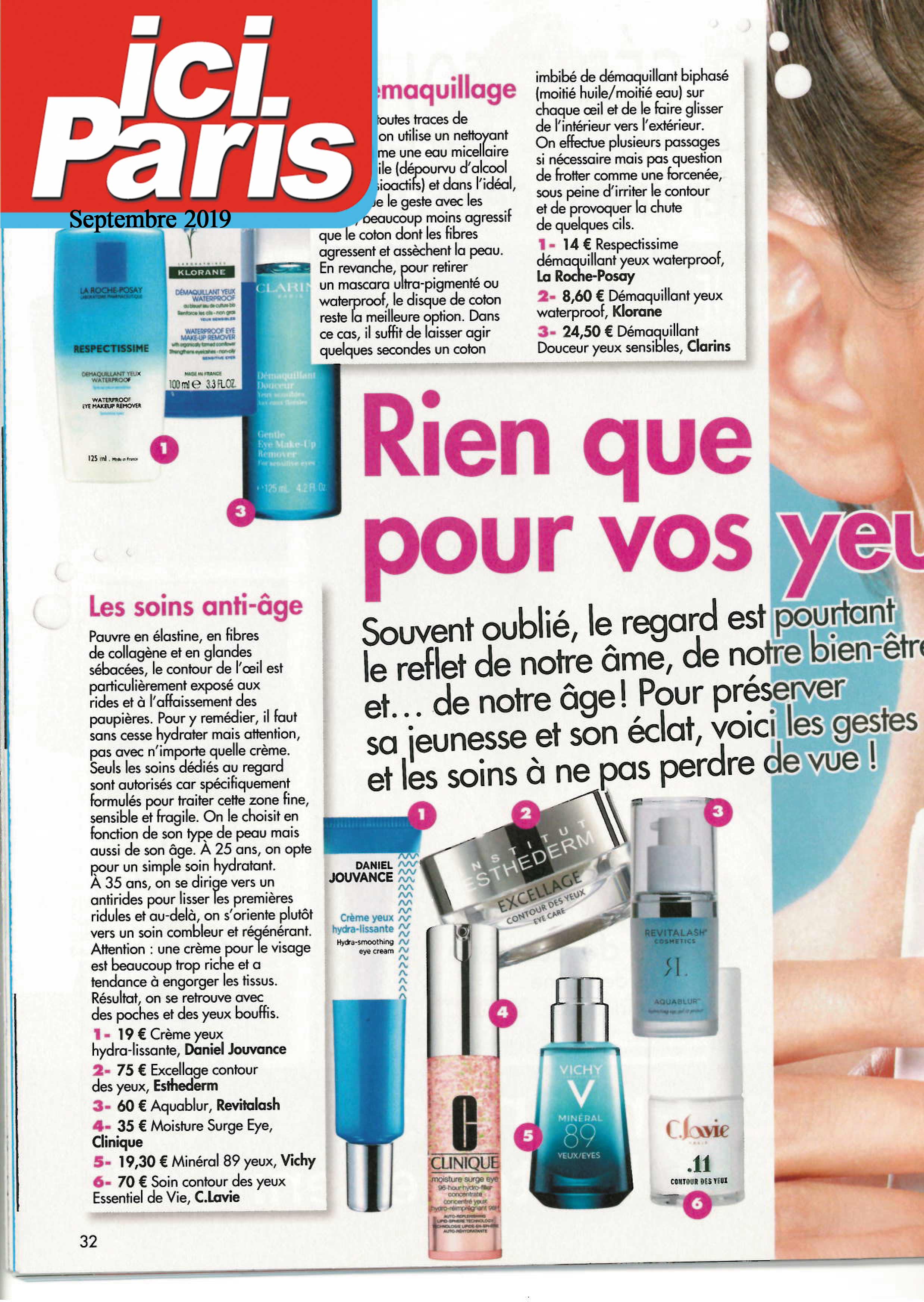 Ici Paris - Septembre 2019 - Aquablur de Revitalash® Cosmetics