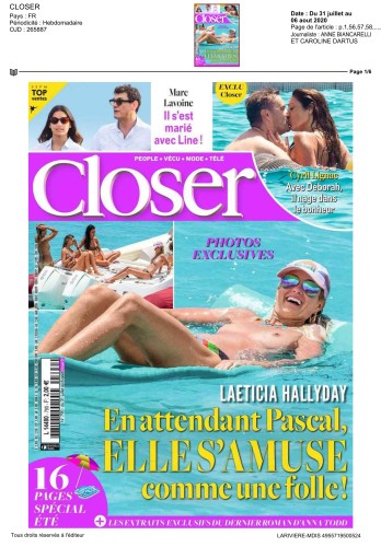 Closer - Juillet - Aout 2020 - V10 Plus
