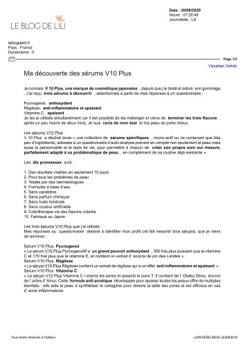 Le Blog de Lili - Septembre 2020 - V10 Plus