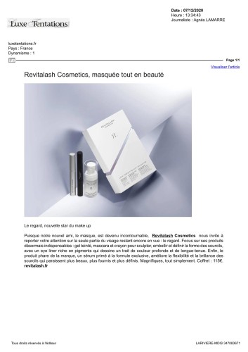 Luxe Tentations - décembre 2020 - Revitalash® Cosmetics