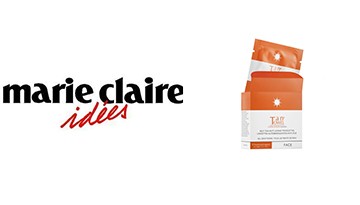 Lingettes auto-bronzantes TanTowel visage paru dans Marie Claire Idées - Septemb